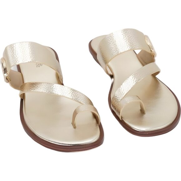 Michael Kors Vera Toe-Ring Slide Sandals Pale Gold Women US 7.5M - Picture 1 of 6